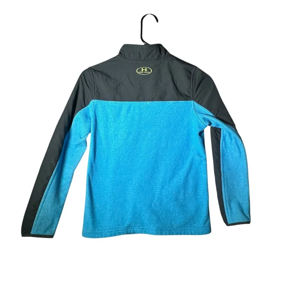 Under Armour Youth Pullover Jacket Quarter Zip Top Blue Black YMD‎